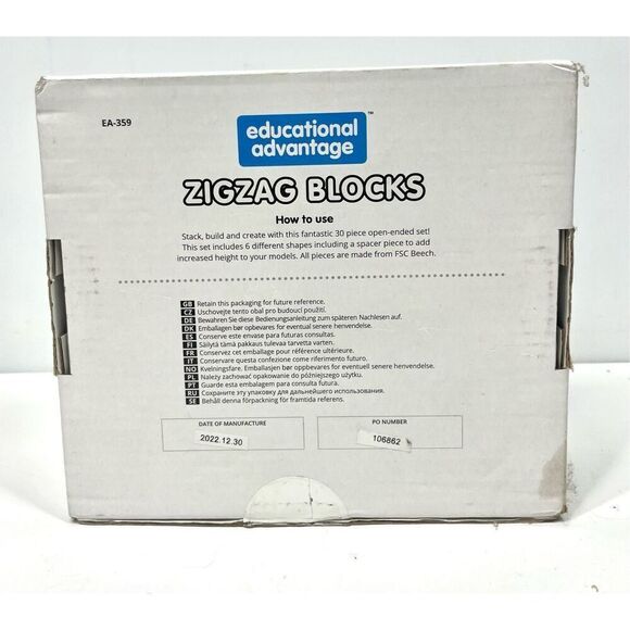 Educational Advantage Zig Zag Building Blocks STEM Learning Toy Motor Skill 30pc - Picture 5 of 5